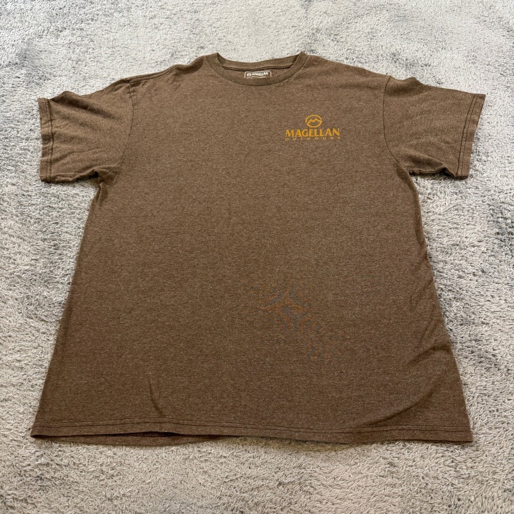 Magellan Outdoors Mens Live To Explore Graphic T Shirt Large Brown Heather Logo
